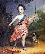 Willem III op driejarige leeftijd in Romeins kostuum Gerard van Honthorst